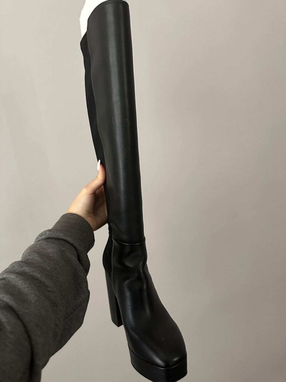 Stuart Weitzman Black Tall Leather Riding Boots